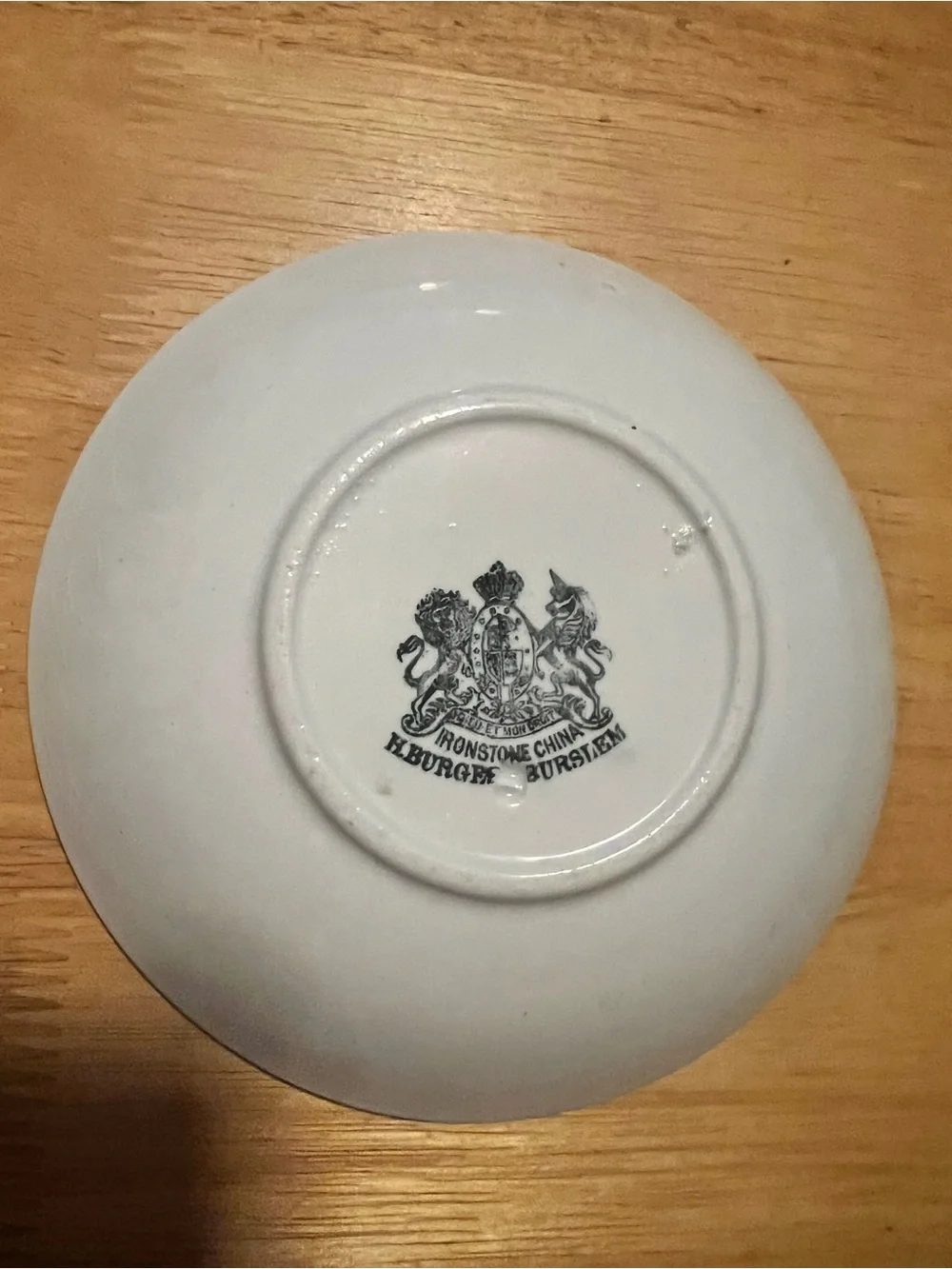 Antique J. & G. Meakin Ironstone Tea Leaf Saucer 6.25” H. Burgess Victorian